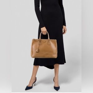 Prada Tan Leather Tote Bag